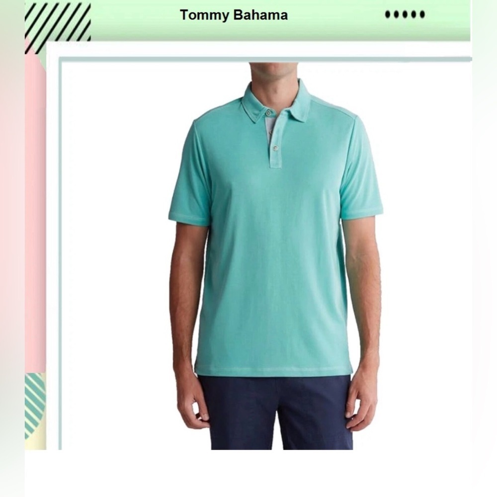 Tommy Bahama Men's Aqua Polo Shirt